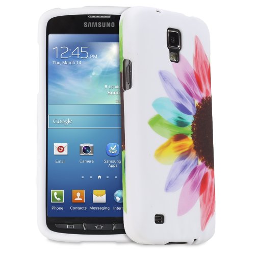 Fosmon MATT Series Rubberized Case for Samsung Galaxy S4 Active I9295 / SGH-I537 (Colorful Sunflower)