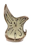 10.75 inch Warped Clock Polished Bronze Cracked Eggshell Face