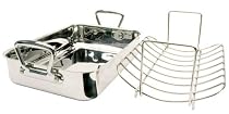 Prestige Stainless Steel Oven Roaster and Rack, 39 cm x 26 cm x 8 cm