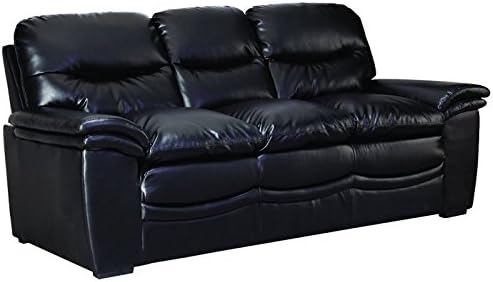 Bonded Leather-Covered Sofa with Oversized Arms and Removable Back