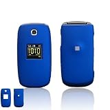 Samsung R430 Cell Phone Dark Blue Rubber Feel Protective Case Faceplate Cover