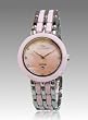 ONISS LADIES MOTHER OF PEARL DIAL PINK & STAINLESS STEEL CRYSTAL WATCH ON818-LPNK