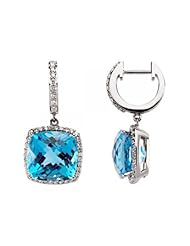 Swiss Blue Topaz & Diamond Earrings