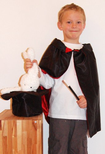 Childrens Toyshop  Toys : Complete Magician set with Cape, Hat, Rabbit & Wand of solid wood. How magic is that?