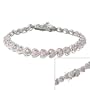 Sterling Silver Pink CZ Heart Tennis Bracelet