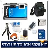 Olympus Stylus Tough-6020 Digital Camera (Blue), 14 MP, 28mm 5X Optical Zoom, 2.7