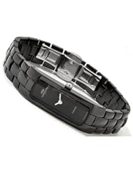 Oniss #ON8045-L Womens Ceramica Amor Collection Petite Black Ceramic Watch