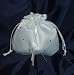Satin White Bridal Wedding Money Bag - Rhinestone Design