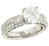 2 Row Pave/Pear Shape Diamond Eng. Ring .76cttw (CZ ct