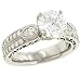 Jewelry : 2 Row Pave/Pear Shape Diamond Eng. Ring .76cttw (CZ ct