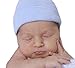 Melondipity Newborn Hospital Hat Blue and White Striped - 2 ply Hospital Fabric - Infant Baby Cap