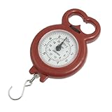 uxcell 吊り下げ秤 ポータブルスケール　プラスチック製スケール　ダークレッド　スケール 10Kg