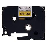 Brother TZS261 1.5IN Black On Whiteextra Strength Tape