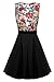 ACEVOG Women Floral Mini Skater Dress See-Through Party Evening Cocktail Dress