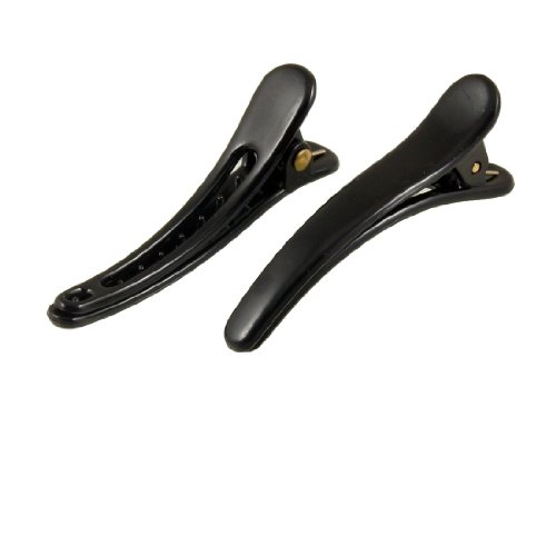 uxcell Black Plastic Prong Alligator Teeth Bows Hair Clips 12 Pcs for Ladies