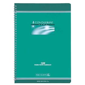 CONQUERANT SEPT - CONQUERANT SEPT Cahier reliure int�grale, 21 x 29,7 cm, 5 x 5 mm, papier 70 g, capacit�: 100 pages, HAMELIN (7552)