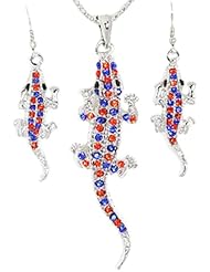 University of Florida Gator Pendant, Earring & Chain Set