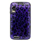 Hard Snap on Plastic With PURPLE BLACK LEOPARD Design Sleeve Faceplate Cove ....