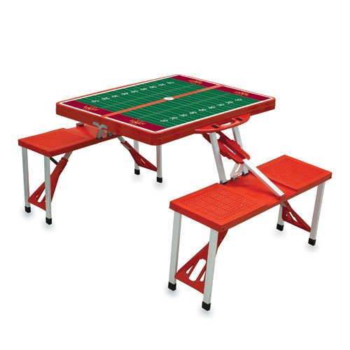 Picnic Time 811-00-100-235 Iowa State Folding Picnic Table, Red