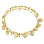 Citrine Bracelet 06 Bangle Gemstone Facet Cut Stone Tear Drop Yellow Gold 9