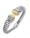 Sterling Silver and 18K Gold Overlay Diamond Bangle Bracelet - 7.5 - Phillip Gabriel Collection