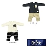 【SiShuNon/FARM】ゴッサムタウンカバーオール ファーム ゴッサムタウン コウモリ 裏起毛 水玉 カバーオール 70 15 ホワイト