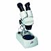3B Scientific Binocular Stereo Microscope with Rotatable Head and Plastic Detachable Object Plate, 2x/4x Objective, 12V/10W Top and Transmitted Light Source, 20x/40x Magnification