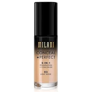 Milani Conceal + Perfect 2-in-1 Foundation Concealer, Light Beige, 1.0 Fluid Ounce