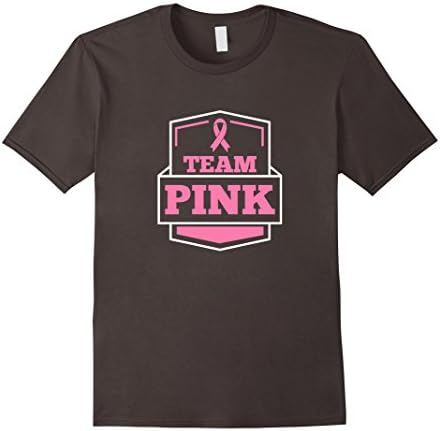 Men's Team Pink Support Walk Breast Cancer Awareness Group T-Shirt Small Asphalt