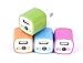 iGEO Universal Wall Charger USB Plug Made for Iphone Ipad, Ipod, Samsung Galaxy S5 S4 S3 Note 2 3 and Most Android Phones + Micro Fiber Cleaning Cloth (4 Pack Multi Color)