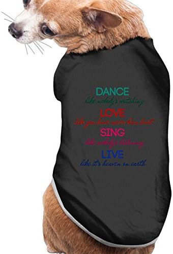 Dance Love Sing Live 100% Fleece Dog Clothes Winter Warm Apparel Doggie Shirt Dog Apparel