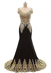 Lace Applique Sheer Mermaid 2015 Chiffon Evening Dress/Pageant Dress/Prom Dress 