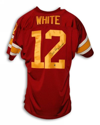 Charles White Autographed USC Maroon Throwback Jersey Inscribed 