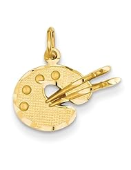 14k Yellow Gold Artist Palette Charm