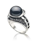 BlingOnly Full Moon Antique Onyx Ring