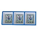 Le Cadeaux Triple Weight Melamine 3 Part Dip or Appetizer Serving Dish, Blue Rooster