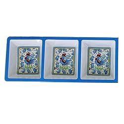 Le Cadeaux Triple Weight Melamine 3 Part Dip or Appetizer Serving Dish