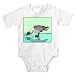 Onesie with water, seabird, gray, seagull, drinking