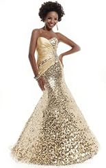 Chiffon/Taffeta/Tulle Beaded Applique Crystals Crystal Lace  Mermaid  Ball Gown Prom Dress 