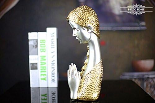 Sincere Praying Girl/lady/women,Prayer Of Peace Continental Retro style resin Tabletop Sculpture,Figurine,figurative sculptures,14.2inch tall,home decoration Figurine,religious craft,pure handmade, wonderful for Family decoration, Housewarming gift,Gardens, Gifting, and Creating