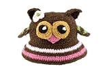 San Diego Hat Company Cotton Chenille Owl Beanie Pink, 0-6 Months