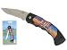 Wild Animals Ramboo Hunting Knife Series - 3" Blade "USA Flag Motorcycle Theme" Pocket Knife with Clip