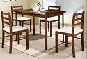5-PC Wooden Dinette Set-1 Table + 4 Chairs Cappuccino