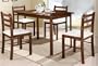 5-PC Wooden Dinette Set-1 Table + 4 Chairs Cappuccino