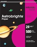 Wausau Astrobrights Heavy Duty Paper, 24 lb, 8.5 x 11 Inches, Fireball Fuchsia, 500 Sheets (22688)
