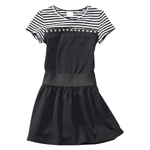 Girls' Disney Sonny Munroe Stripe Dress - Black/White