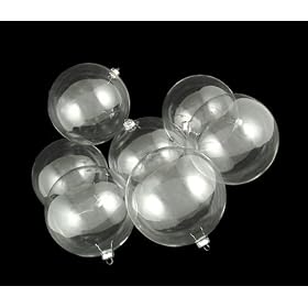 Club Pack of 24 Clear Glass Ball Christmas Ornaments 3.25