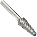 PFERD 14 Degree Taper Carbide Bur, Clog-Resistant, Uncoated (Bright) Finish, Double Cut, Radius End