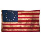 3'x5' Antiqued Heritage Historic 13 Star flag with sewn stripes & embrodired stars