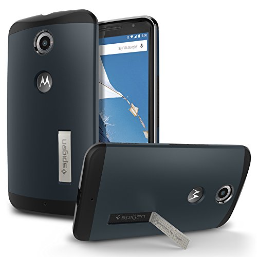 Nexus6 ケース Spigen [スリム＋保護力＋個性＋スタンド機能] スリム アーマー Google (国内正規品) (メタル・スレート 【SGP11237】)